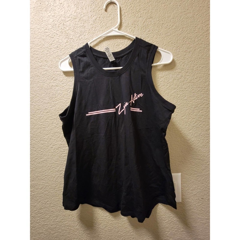 NWT Zyia Active Women's Black South Beach Tank Top Size Large